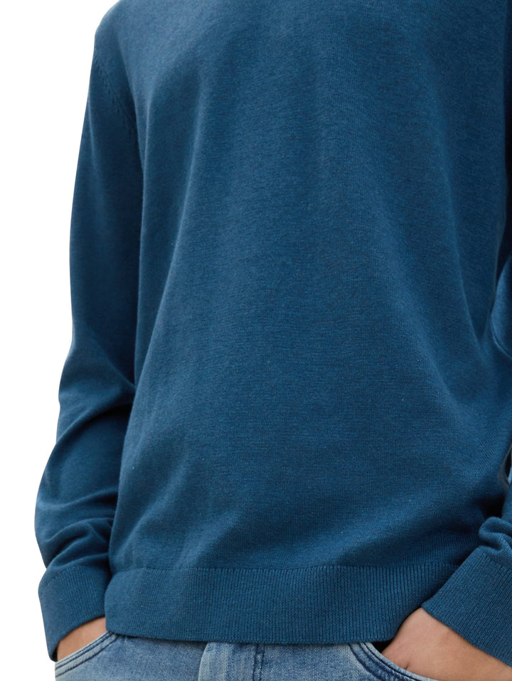 Basic V-Neck Knit - Blue