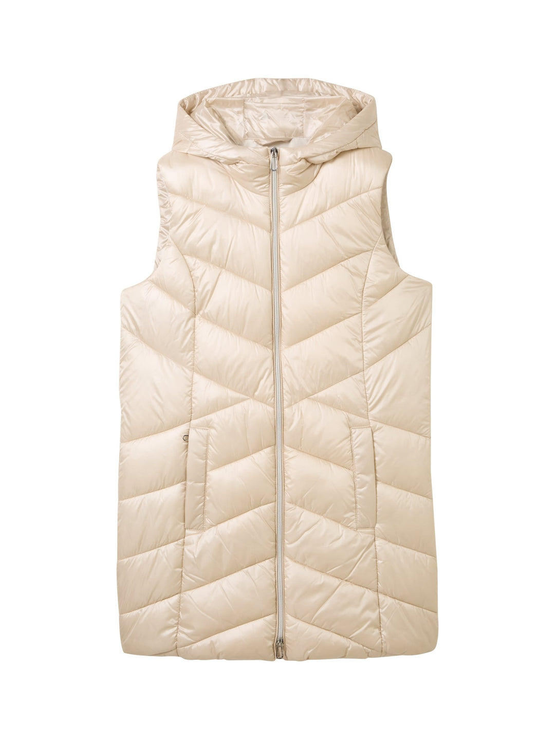 Long Hooded Vest - White
