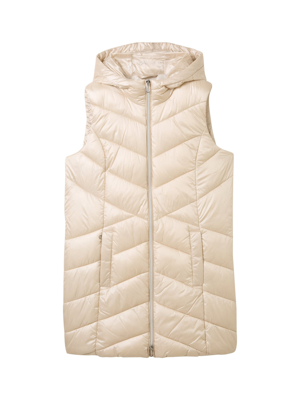 Long Hooded Vest - White