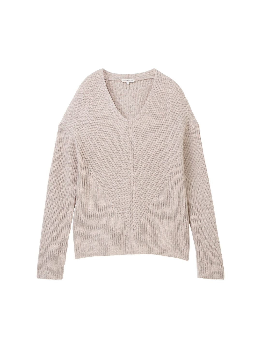 Knit Pullover With V-Neck - White