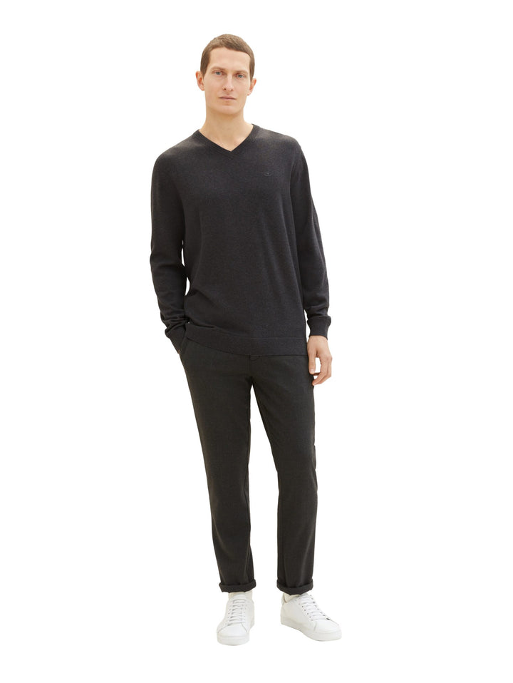 Basic V-Neck Knit - Gray
