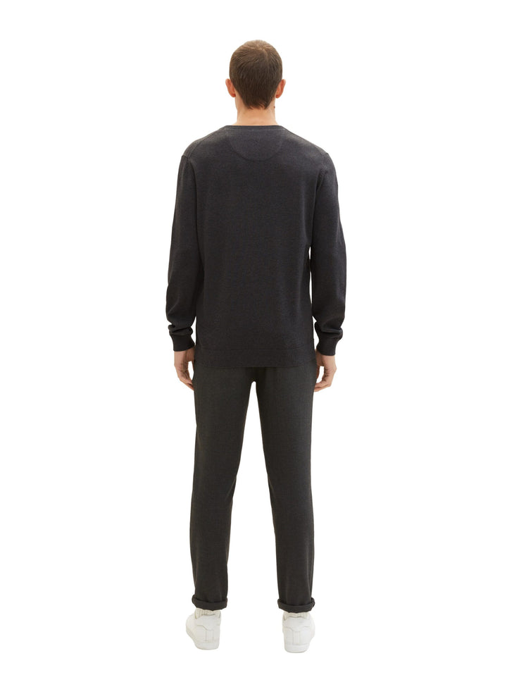 Basic V-Neck Knit - Gray