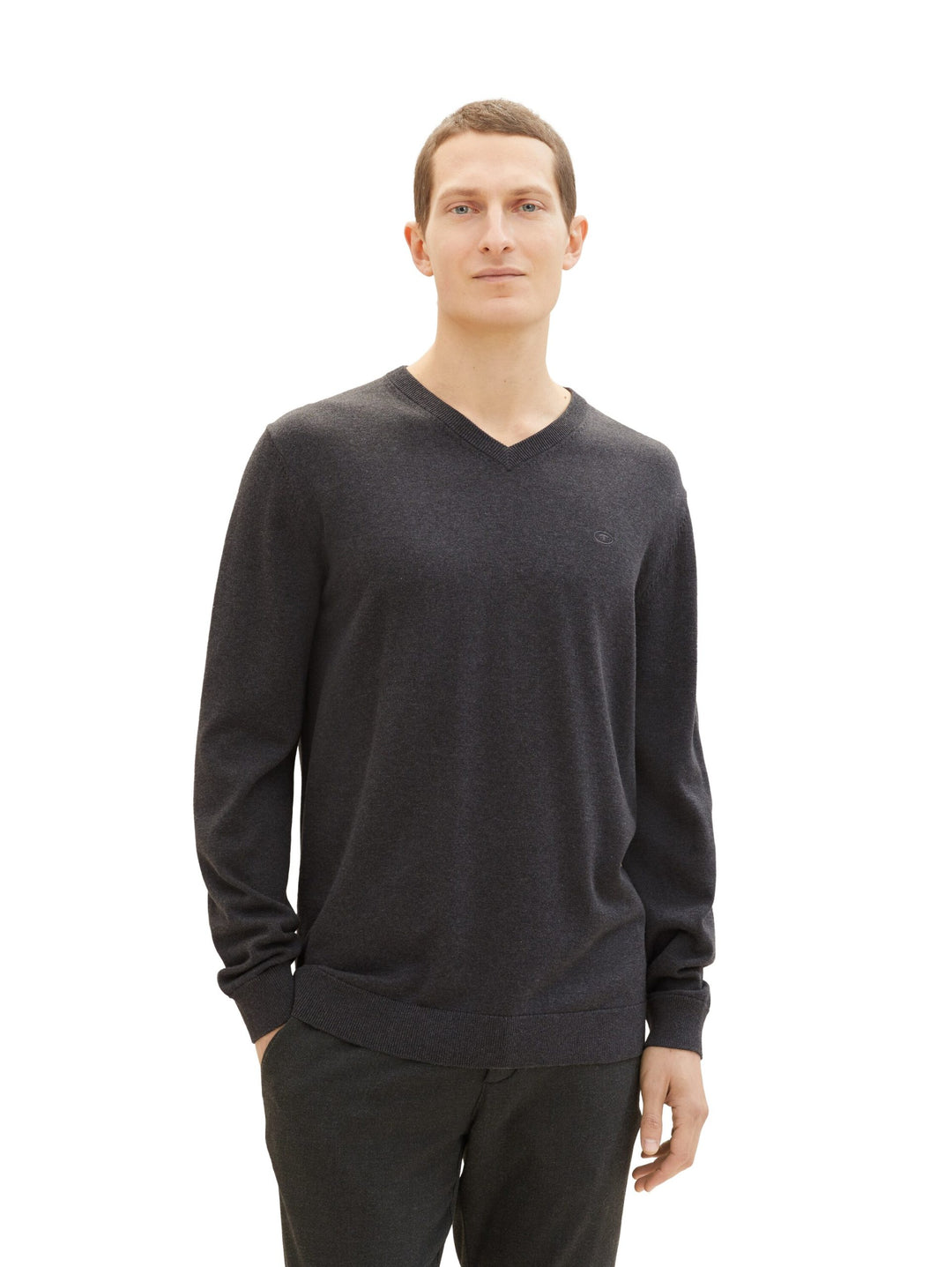 Basic V-Neck Knit - Gray