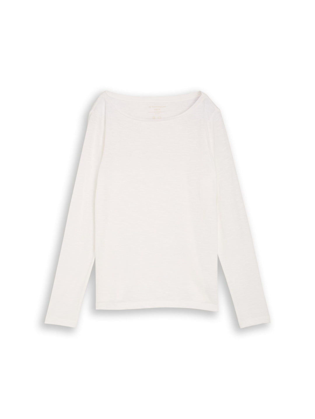 Basic long-sleeved cotton shirt - White