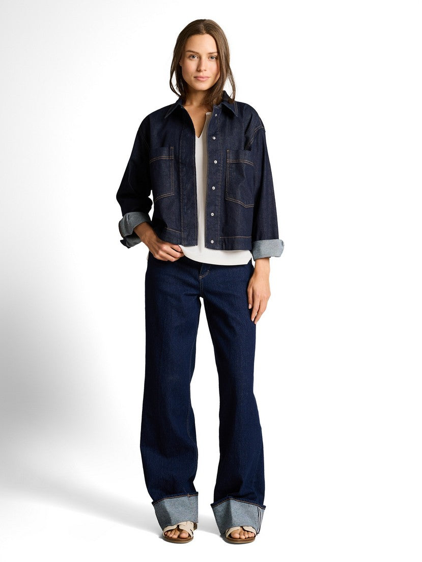 Long-sleeved shirt with ruffles - White
