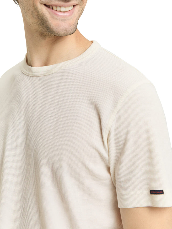 T-shirt with waffle texture - Brown