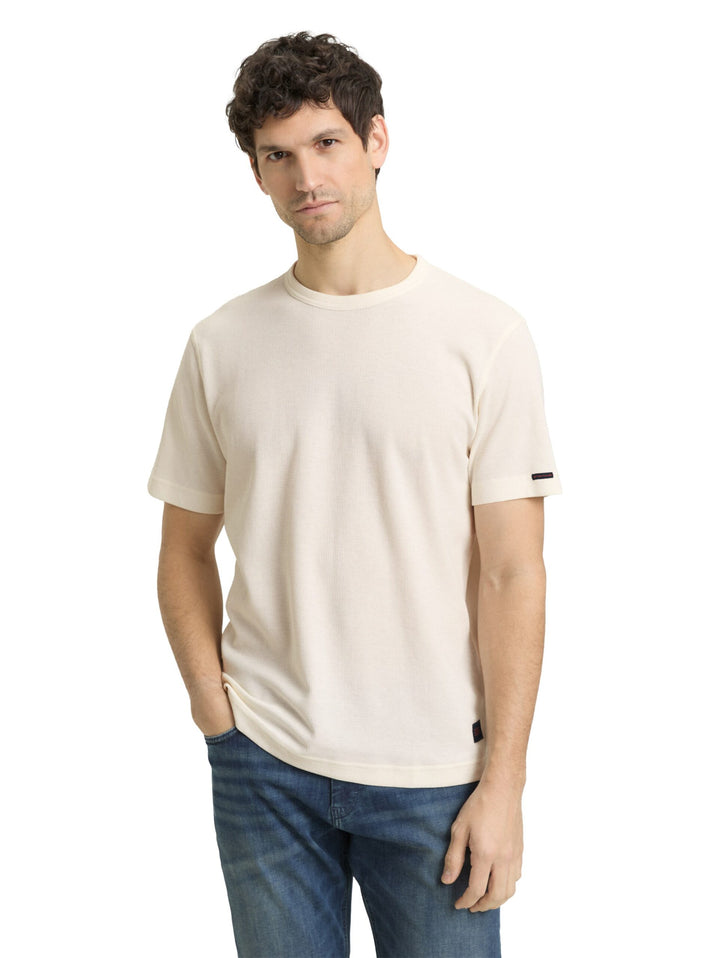 T-shirt with waffle texture - Brown