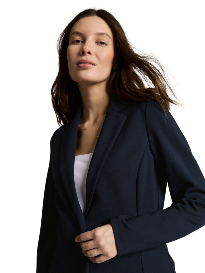 Slim fit blazer with slit pockets - Blue