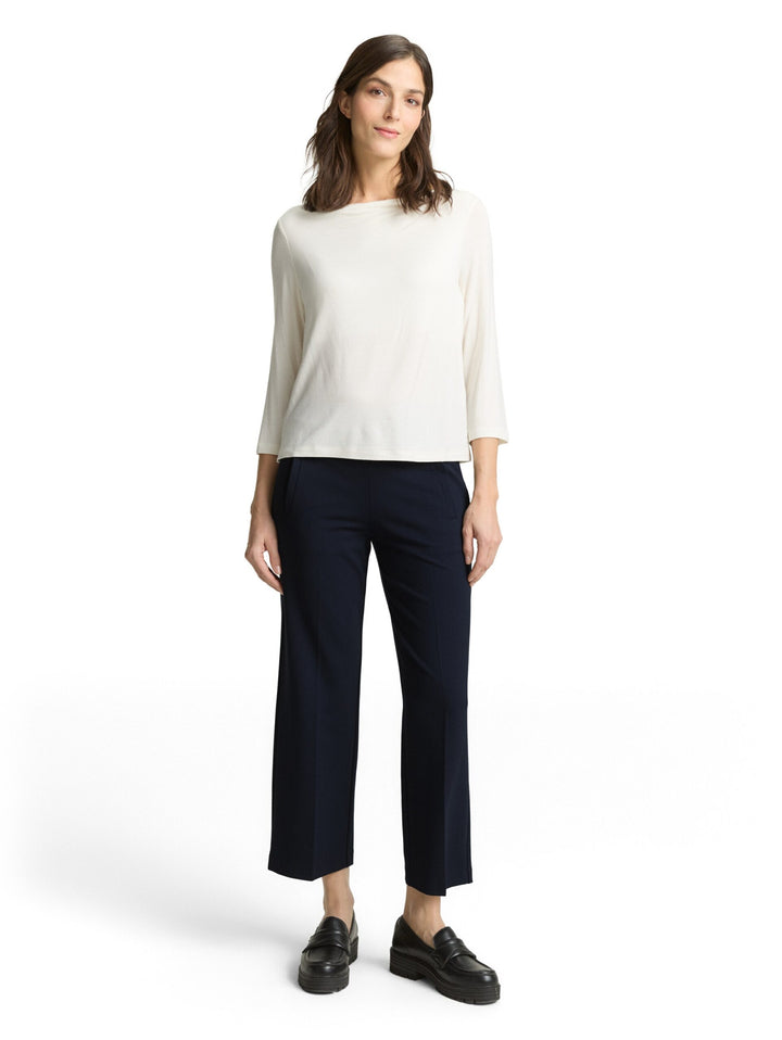 STRAIGHT Cropped Trousers - Blue