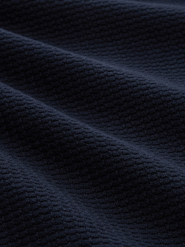 Knitted jumper with polo collar - Blue