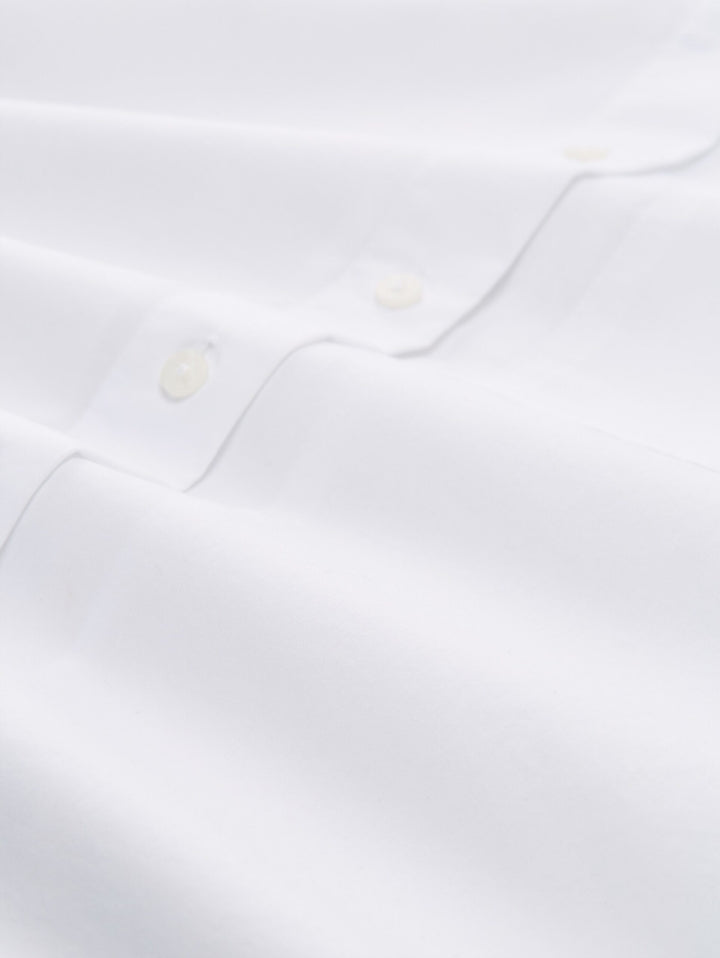 Oversized shirt blouse with heart embroidery - White