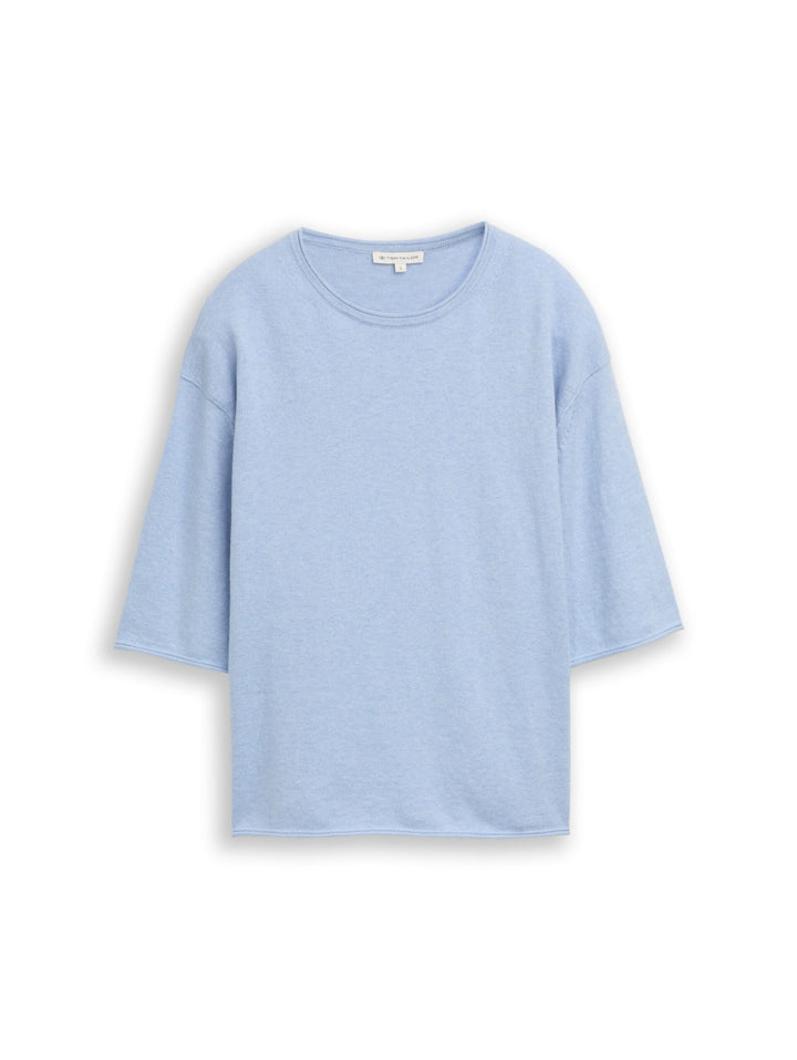 Loose fit knitted jumper with cashmere blend - Blue