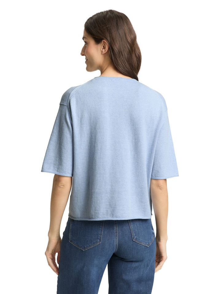 Loose fit knitted jumper with cashmere blend - Blue