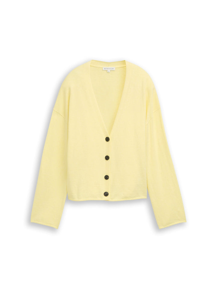 Loose fit cardigan with cashmere blend - Light Yellow