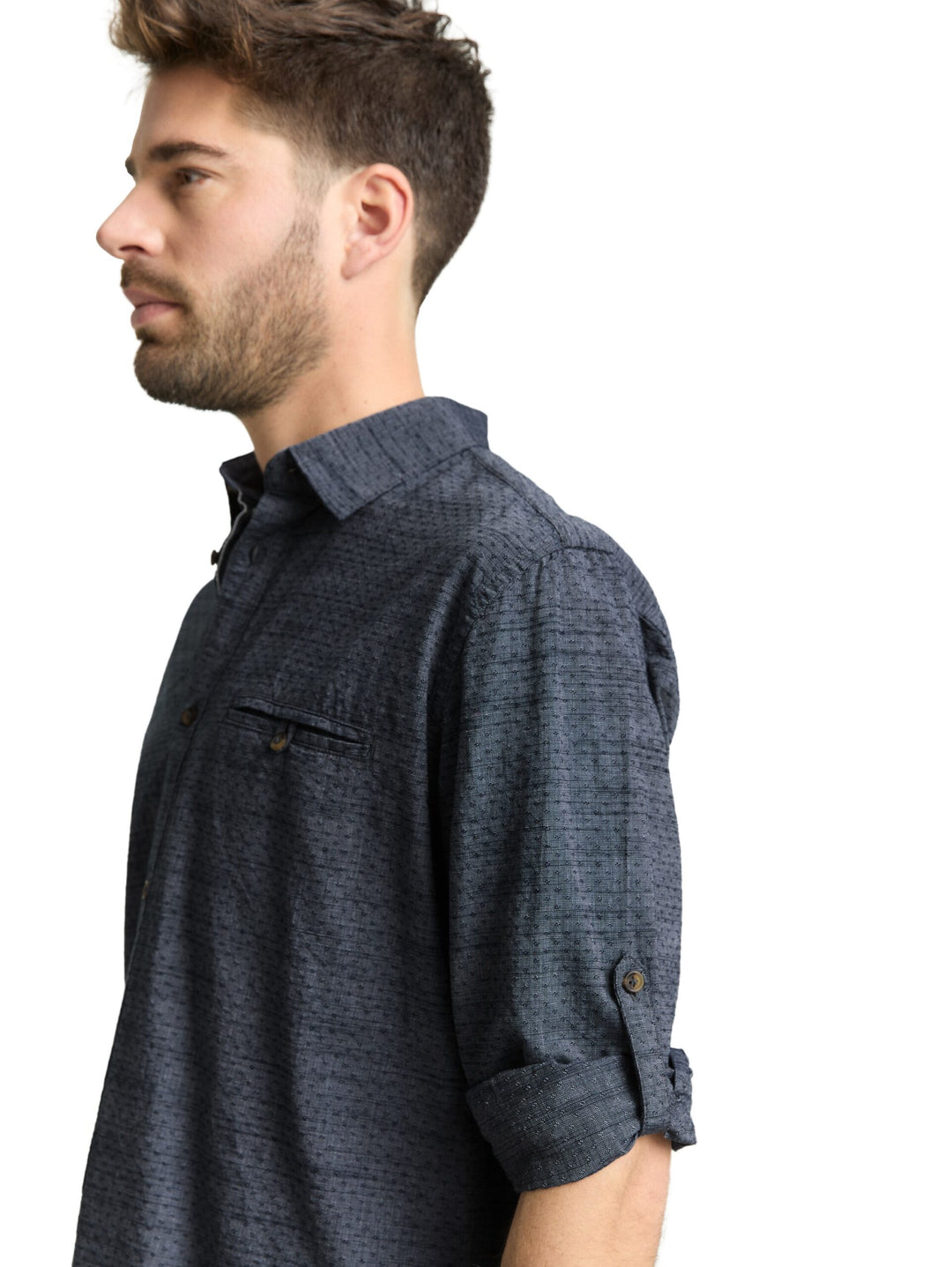 Regular fit shirt with turn-up function - Navy