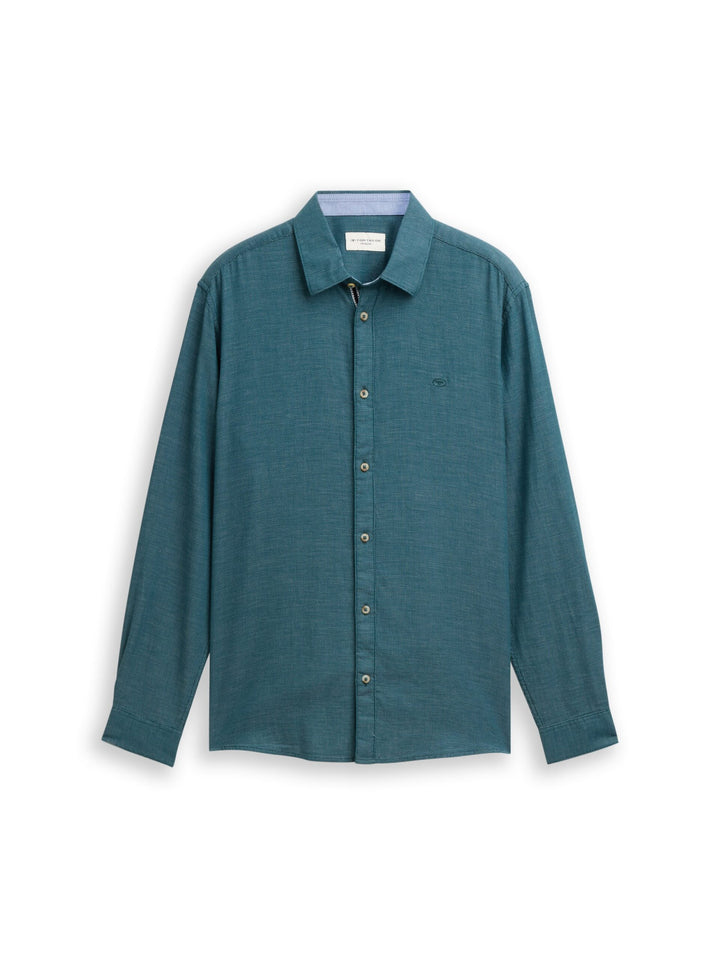 Regular fit shirt with embroidered logo - Green
