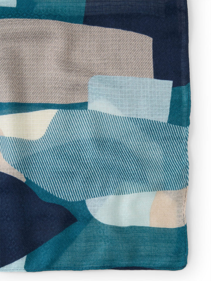 Scarf with print - Blue