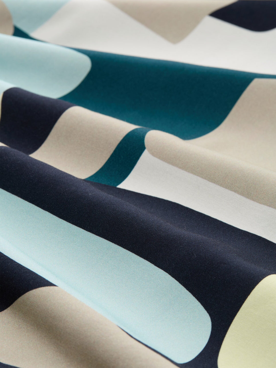 T-shirt in a mix of materials - Blue