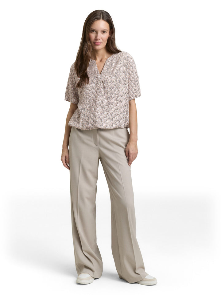 Patterned blouse - Taupe