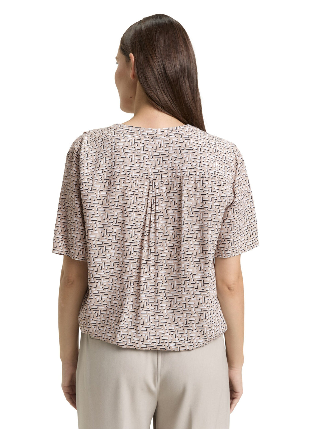 Patterned blouse - Taupe