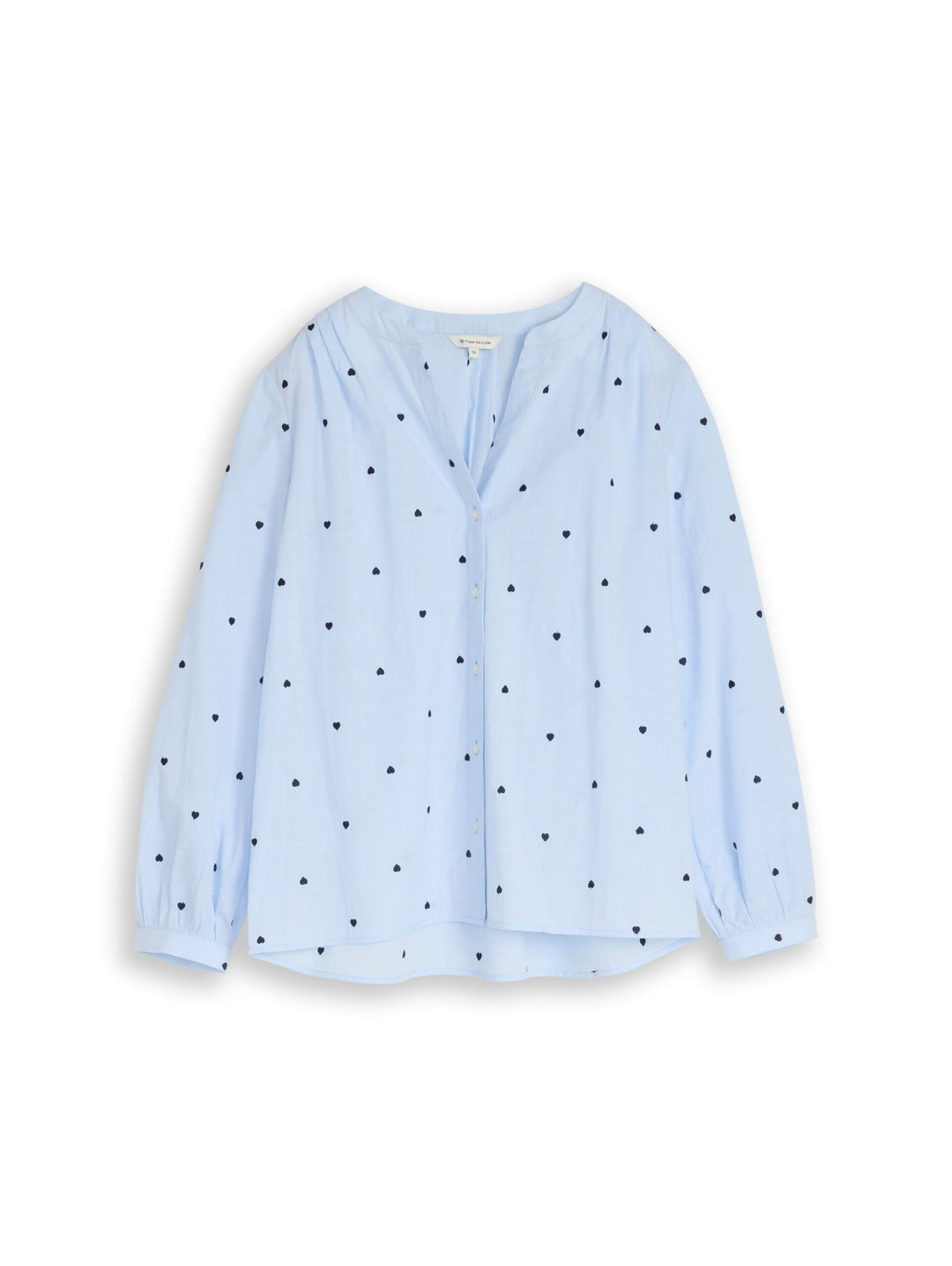 Blouse with heart embroidery - Blue