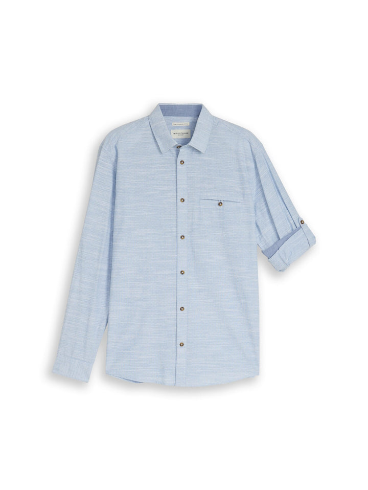 Regular fit shirt with turn-up function - Teal