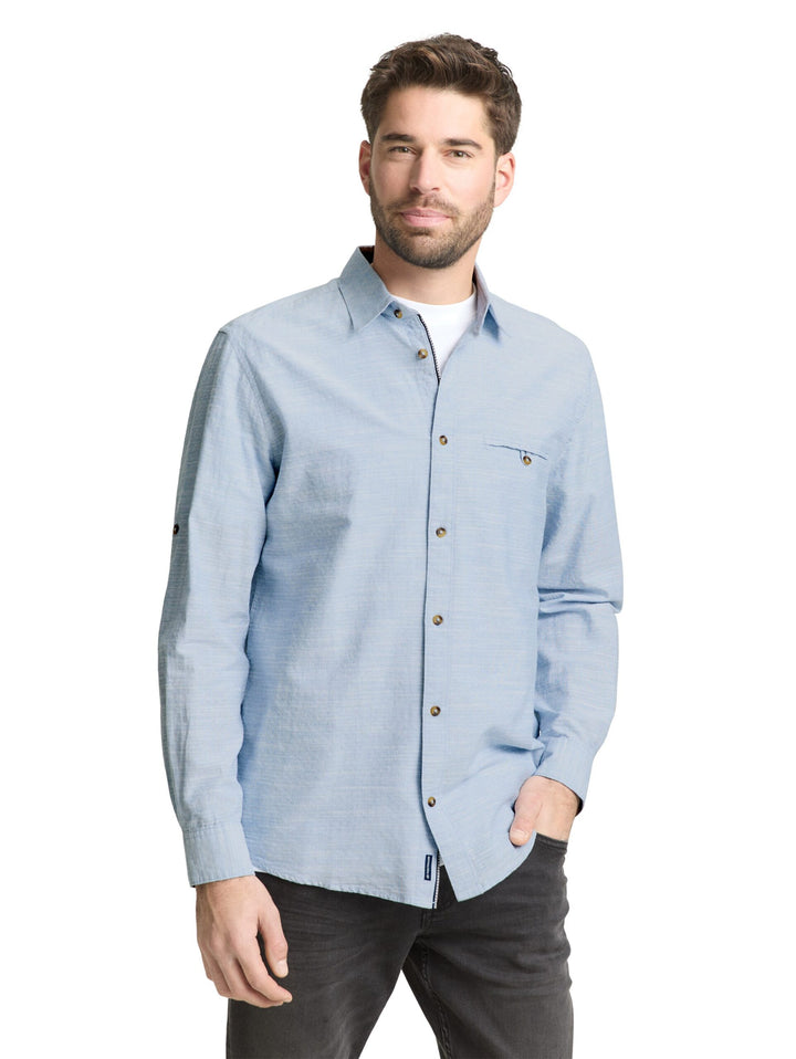 Regular fit shirt with turn-up function - Teal