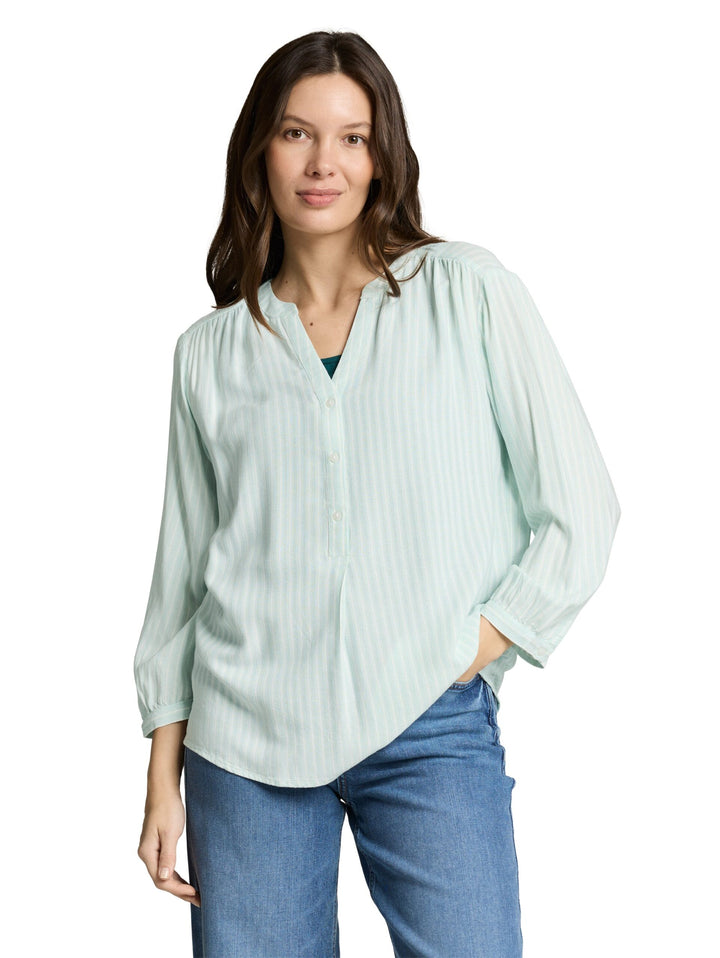 Blouse with striped pattern - Light Blue