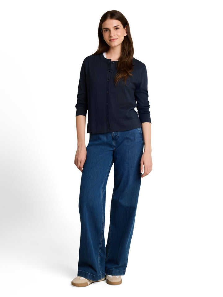Knit Silk Blend Cardigan - Sky Captain Blue
