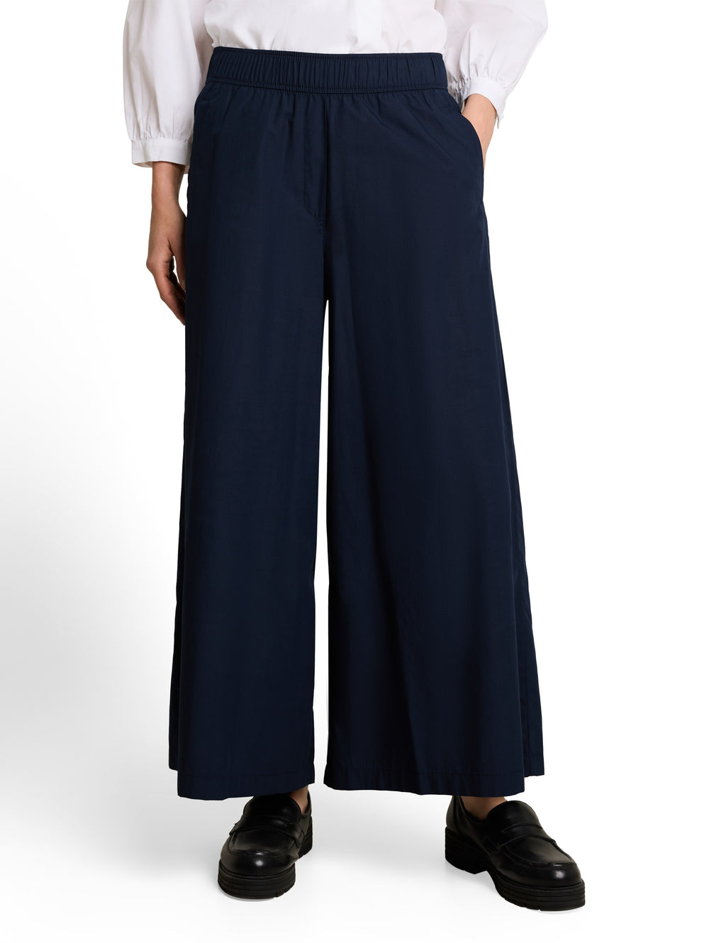Cropped Wide Leg Pants - Sky Captain Blue