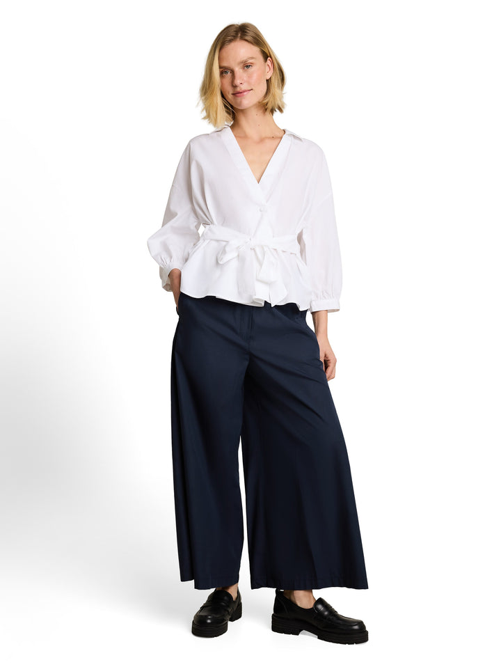 Cropped Wide Leg Pants - Sky Captain Blue