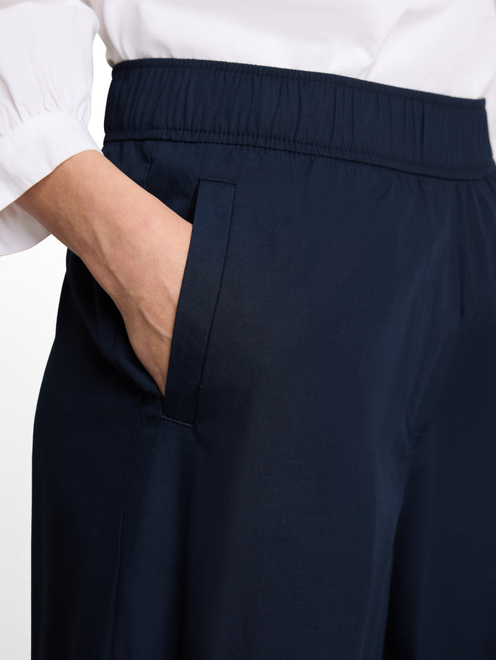 Cropped Wide Leg Pants - Sky Captain Blue