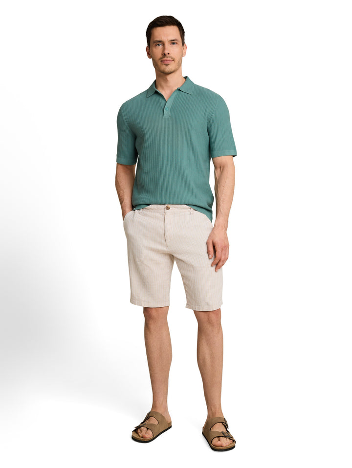 Structured Knit Polo - Mineral Stone Blue