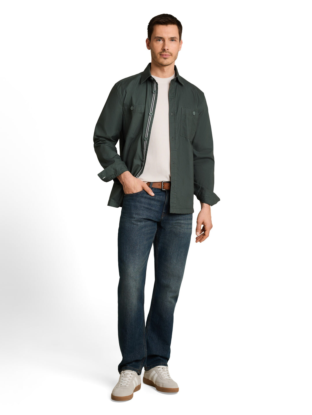 Light Canvas Overshirt - Darkest Olive