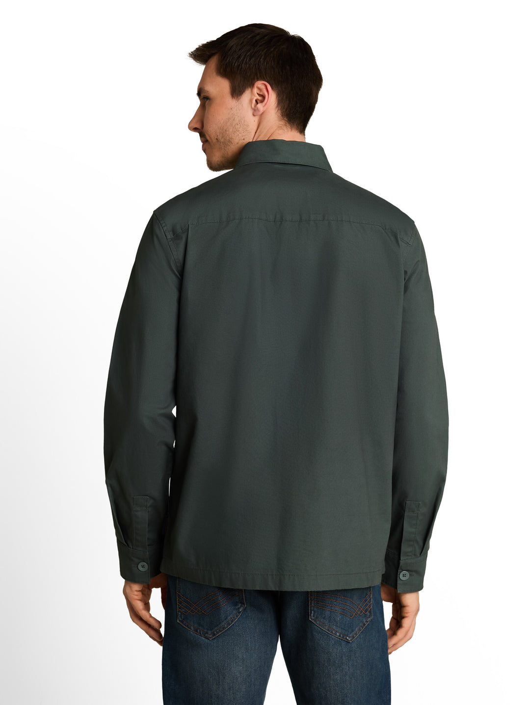 Light Canvas Overshirt - Darkest Olive