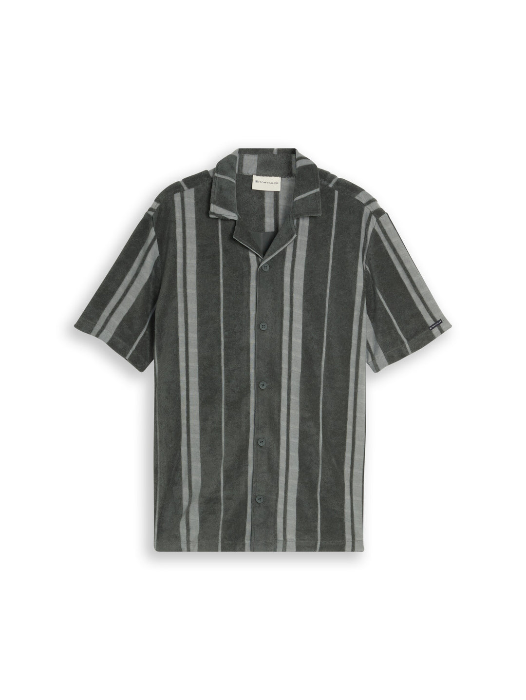 Vertical Striped Towel Shirt - Darkest Olive