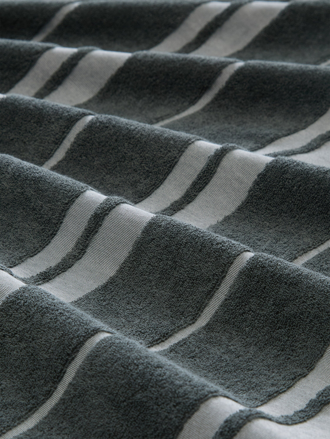 Vertical Striped Towel Shirt - Darkest Olive