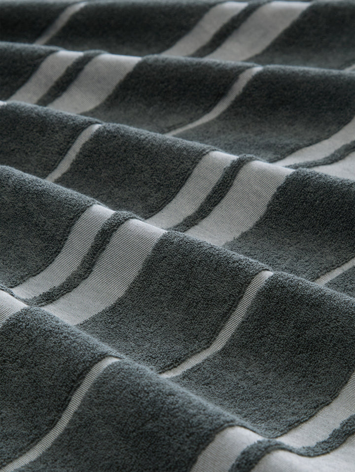 Vertical Striped Towel Shirt - Darkest Olive