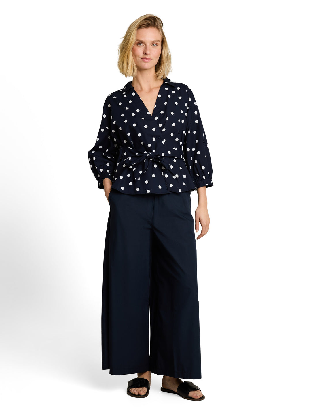 Blouse Wrap Style - Navy Big Dot Design