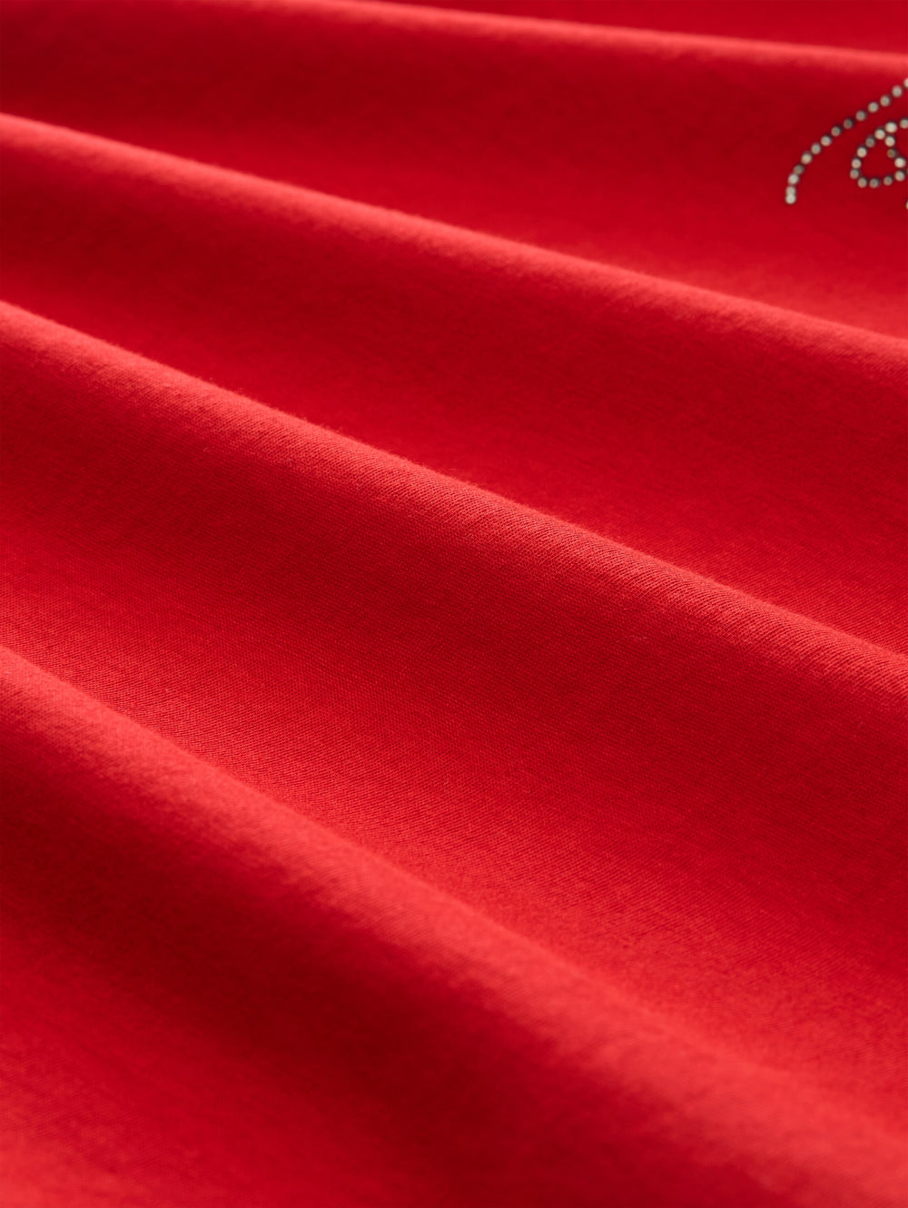 T-Shirt With Logo Rhinestones - Soft Scarlet Red