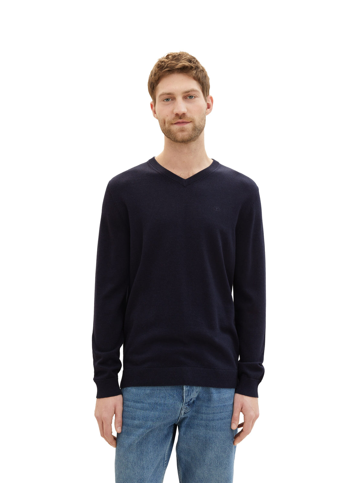 Basic V-Neck Knit - Sky Blue