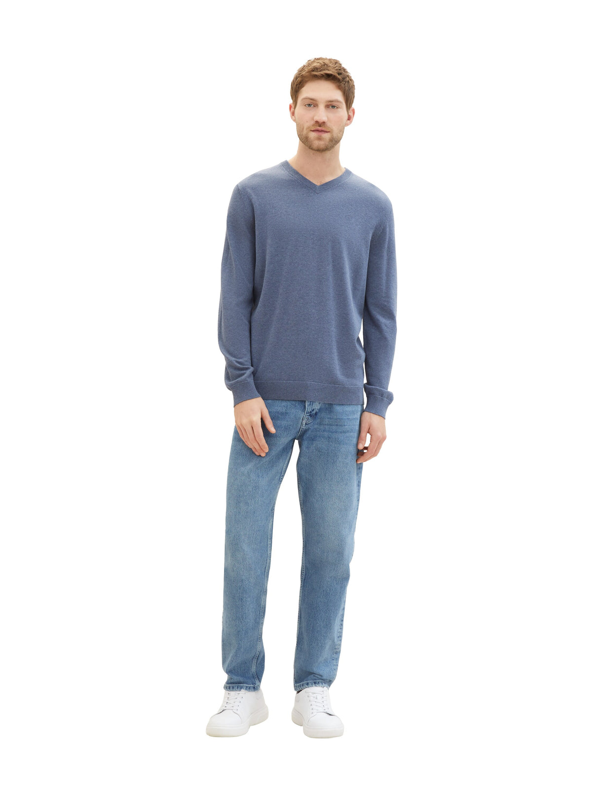 Basic V-Neck Knit - Blue
