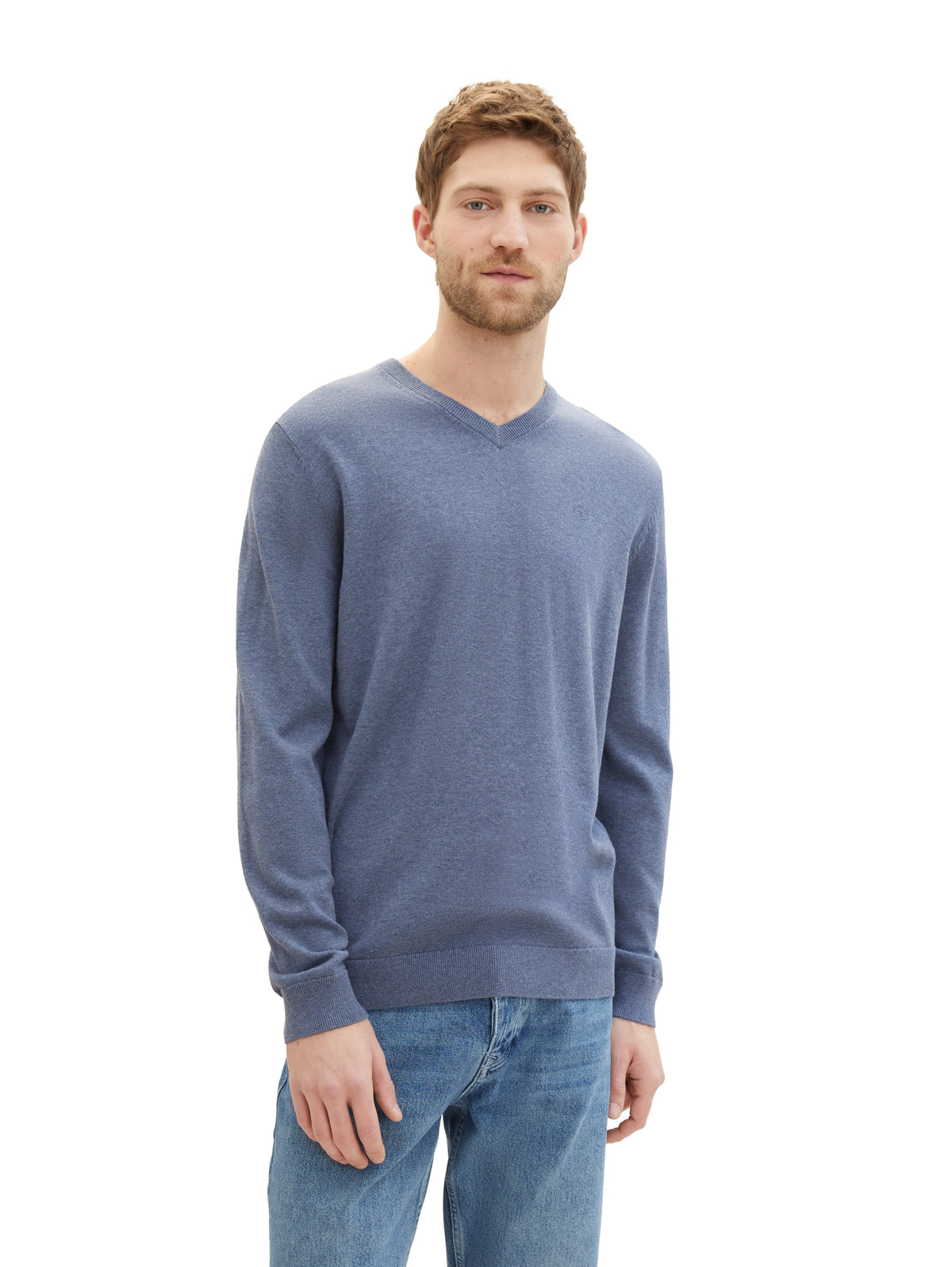 Basic V-Neck Knit - Blue