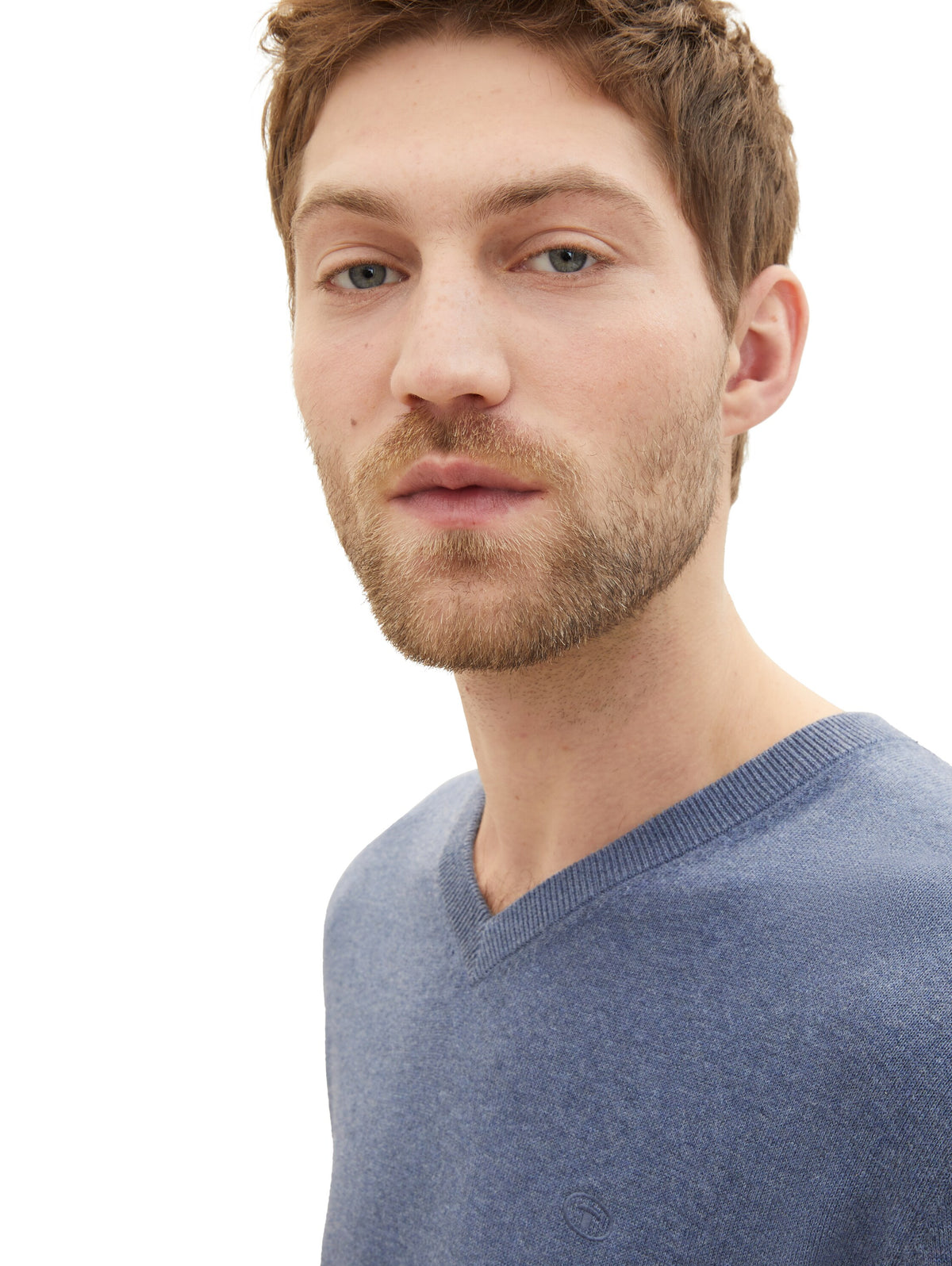Basic V-Neck Knit - Blue