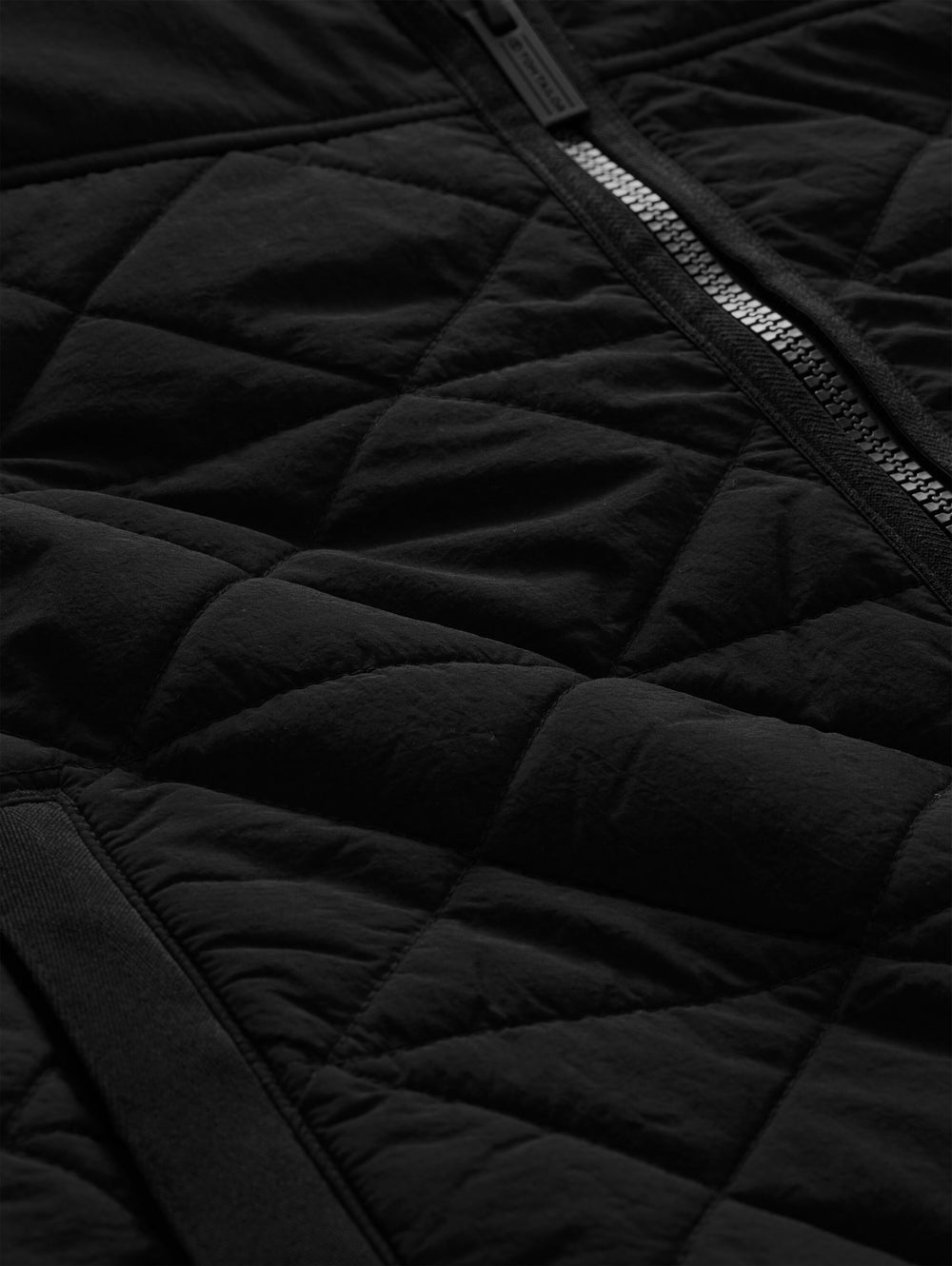 Hooded Quilting Mix Jacket - Black