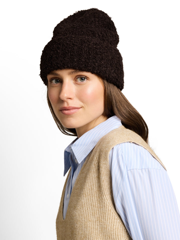 Bouclé Beanie - Java Dark Brown