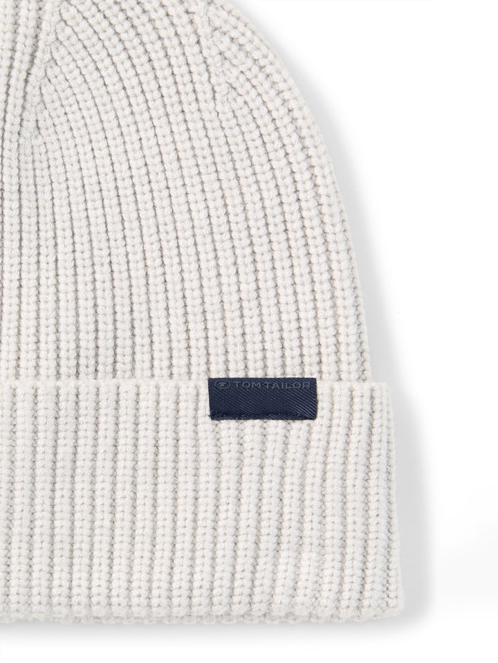 Cosy Rib Beanie Knit - Light Soft Stone Melange