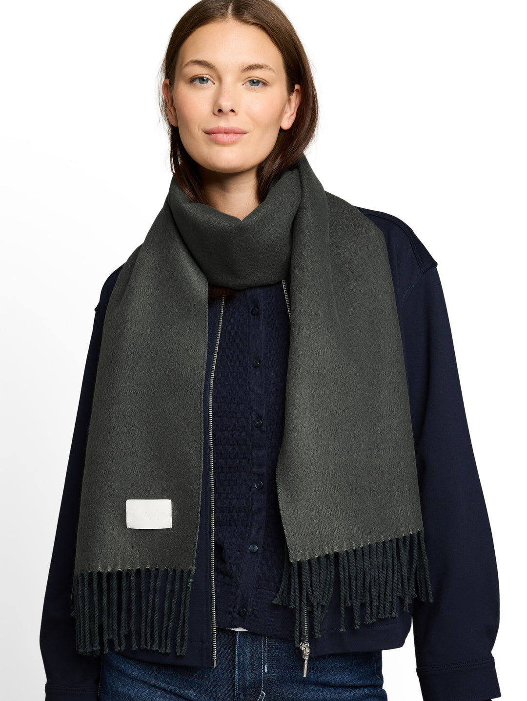 Doubleface Scarf - Darkest Olive