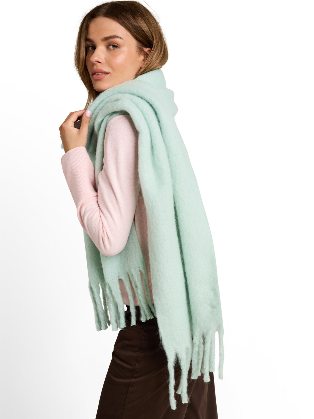 Cozy Brushed Scarf - Dusty Light Green
