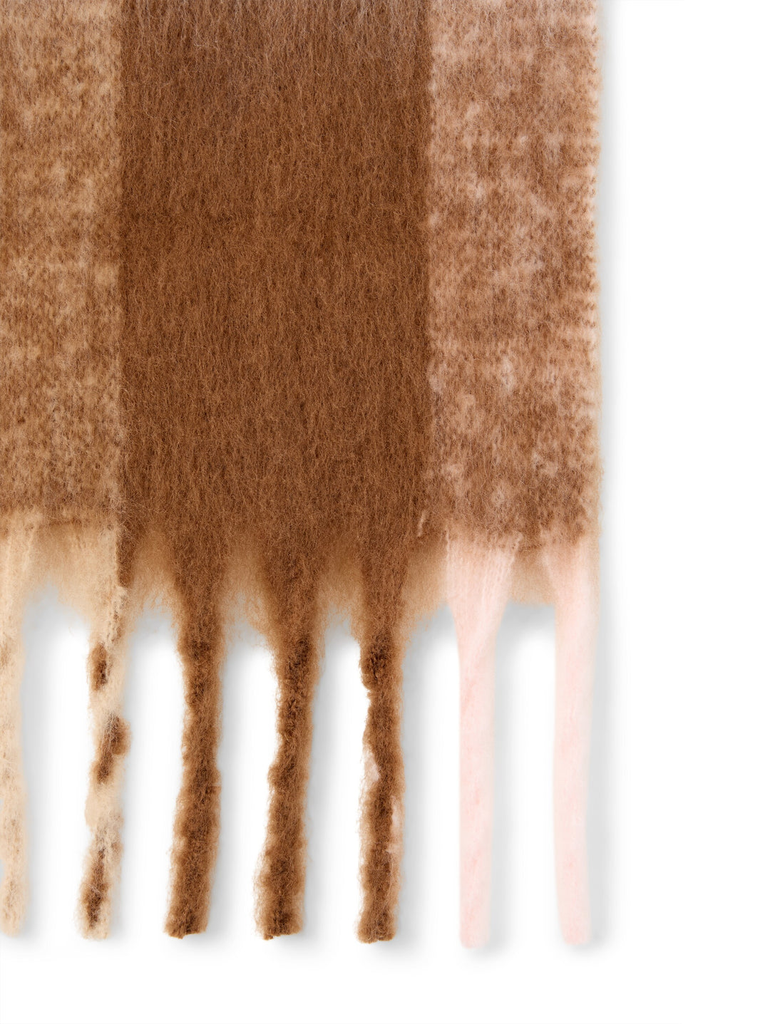 Cozy Brushed Scarf - Brown Big Check
